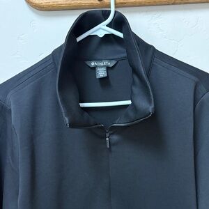 Black Athleta zip front top